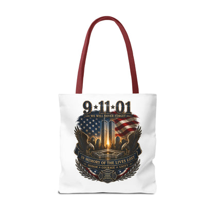 9/11 Memorial Tote Bag — We Will Never Forget Tribute Tote