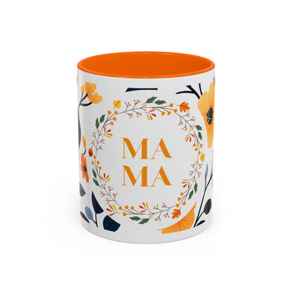 Mama Floral Accent Coffee Mug — Yellow Flower Mother's Day Gift (11/15oz)