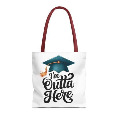 Graduation Tote Bag — “I’m Outta Here” Cap Design