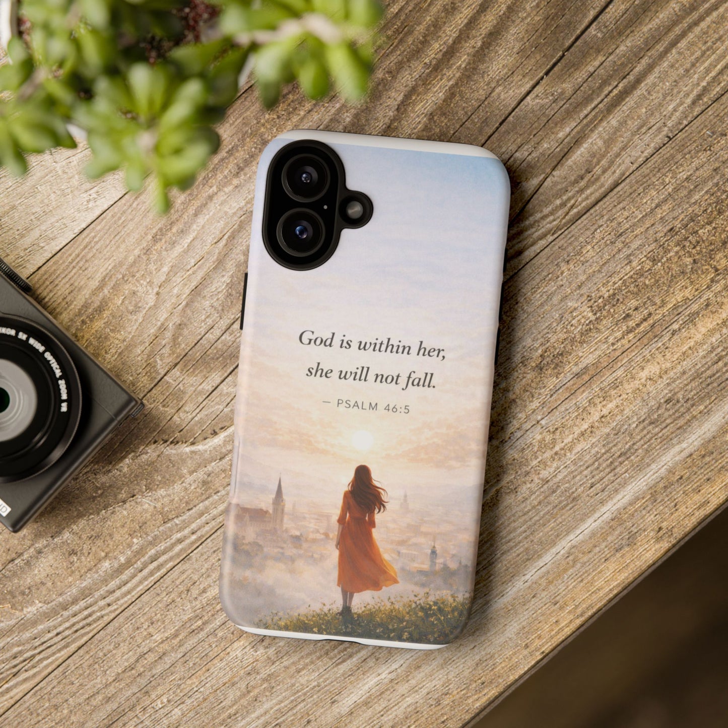 Inspirational Psalm 46:5 Phone Case — 'God is within her, she will not fall' Christian Phone Cover