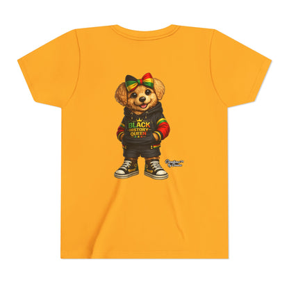 Youth Tee — Black History Queen Bear Graphic T-Shirt