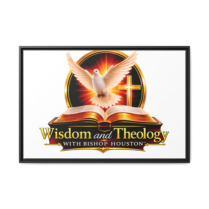 Framed Canvas Print — "Wisdom and Theology" Dove & Bible Wall Art