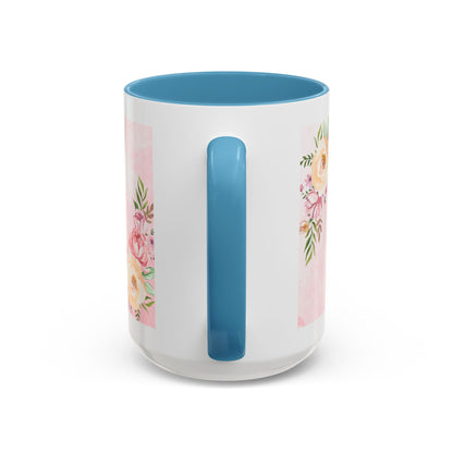 She is Mom Floral Accent Coffee Mug – ‘She is strong, loving, selfless and beautiful’ Gift for Mother’s Day