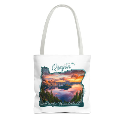 Oregon Scenic Tote Bag — 'Pacific Wonderland' Sunset Landscape Tote