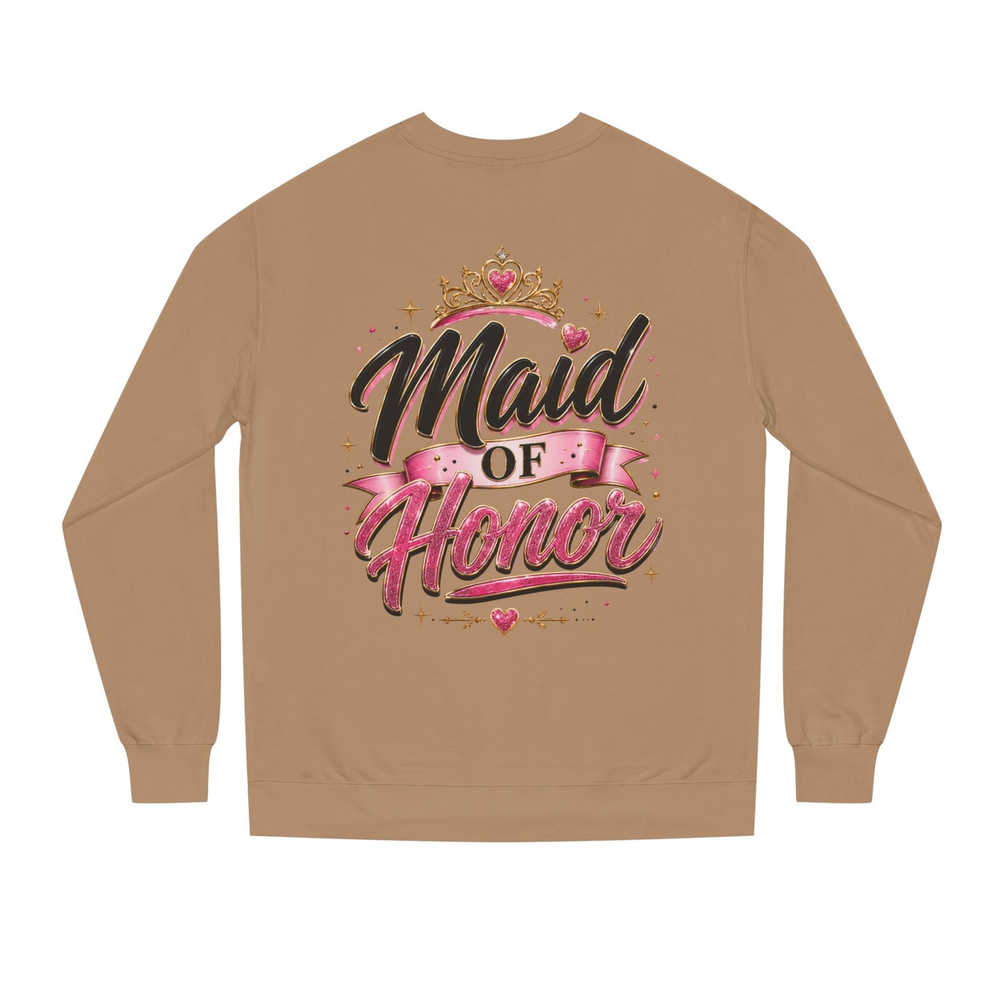 Maid of Honor Sweatshirt — Pink Script Bridal Party Crewneck