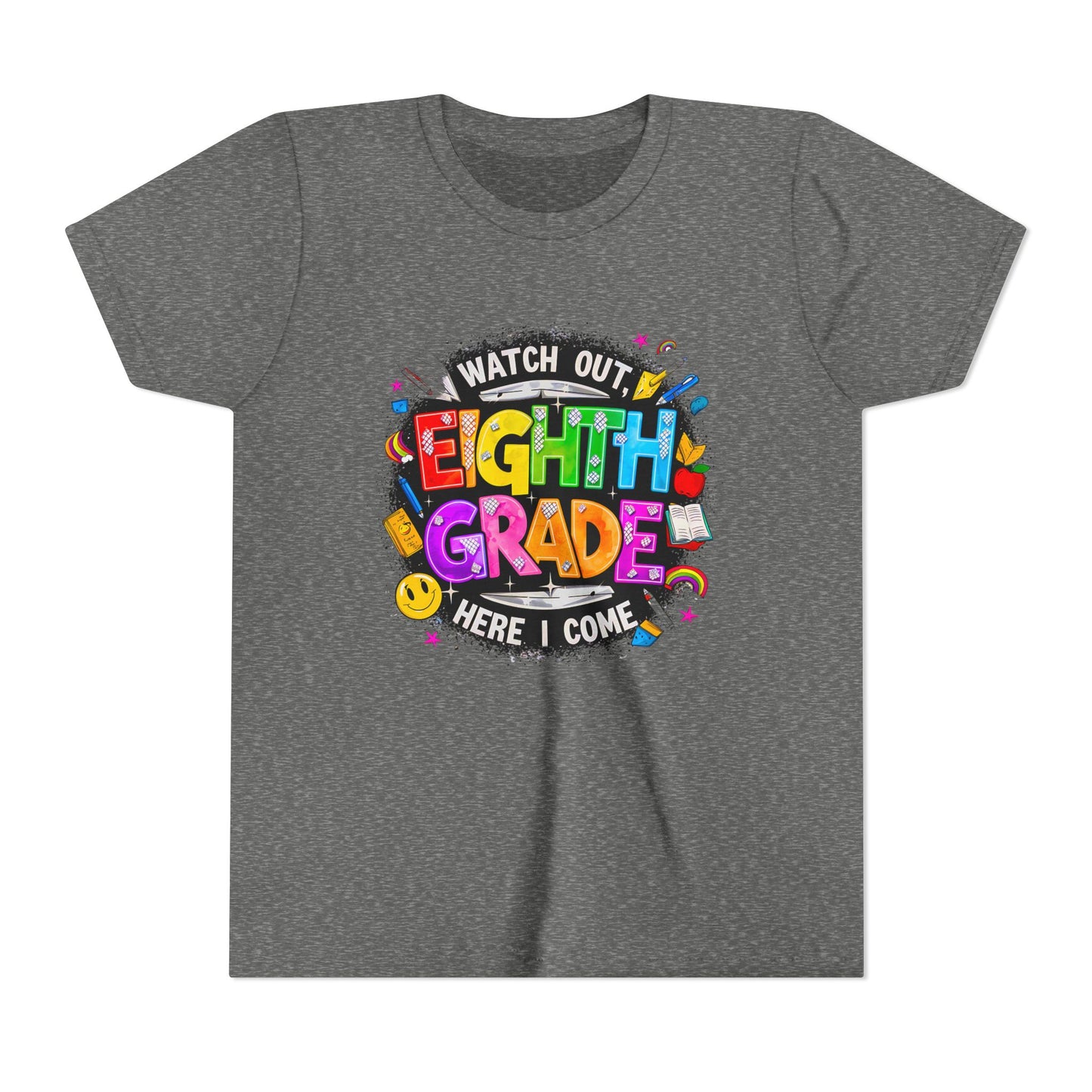 Eighth Grade Kids T‑Shirt — "Watch Out, Eighth Grade Here I Come" Back-to-School Tee