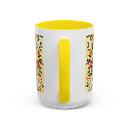She Is Mom Floral Accent Coffee Mug — 'She is Peace, She is Home' Mother's Day Gift