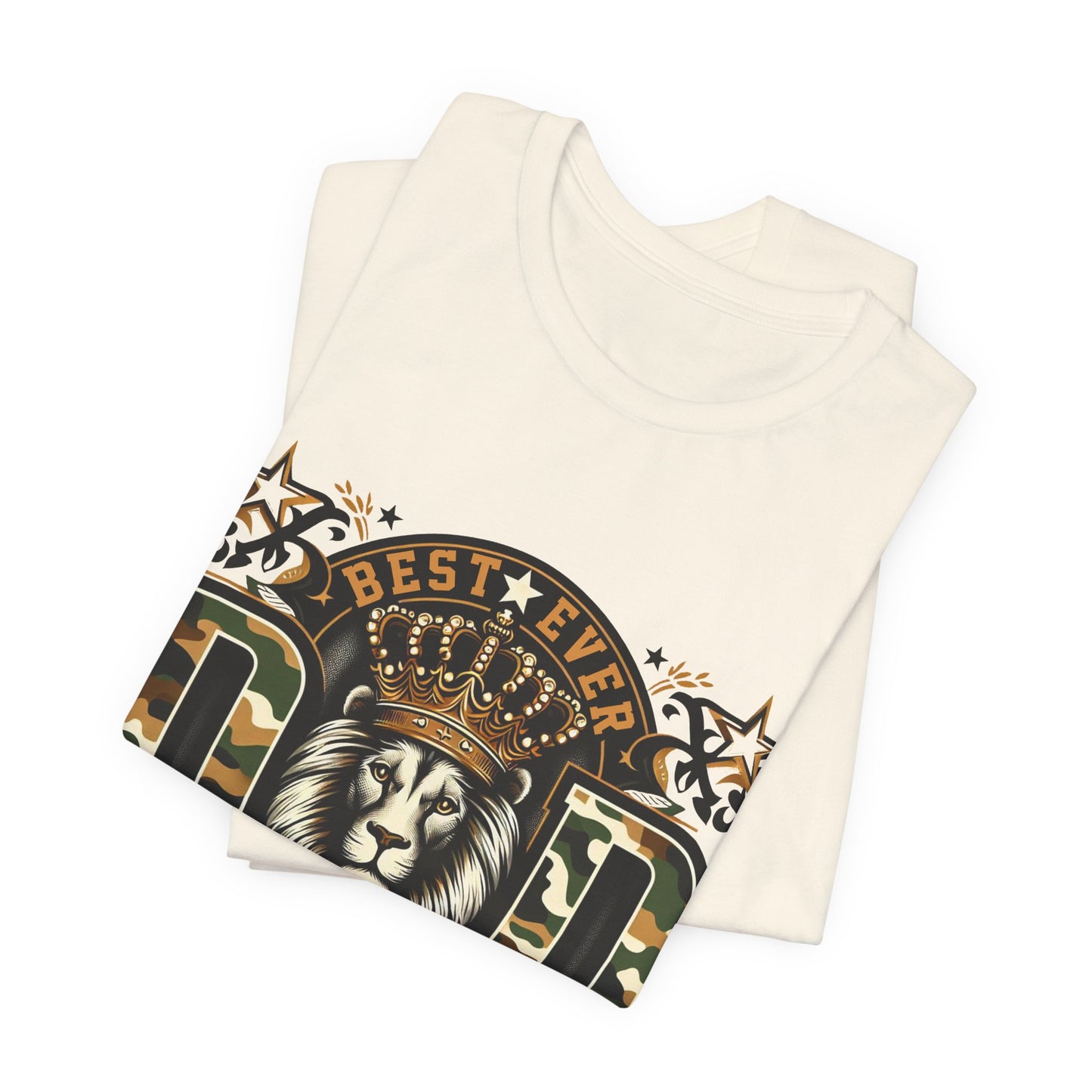 Dad The King Lion Crown T-Shirt — Best Ever Dad Camo Design