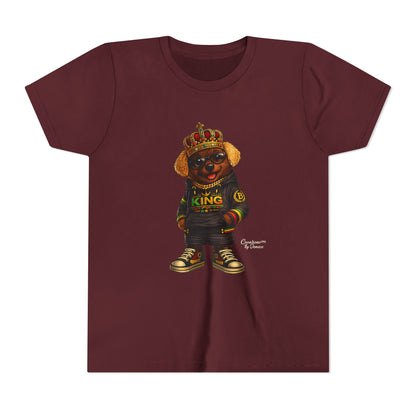 Youth Tee — 'Lil King' Crowned Bear Graphic Shirt