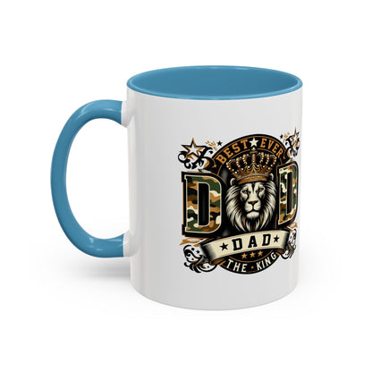 Dad Coffee Mug — "Best Ever Dad" Lion Crest Accent Mug (11/15oz)