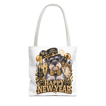 New Year Puppy Tote - Happy New Year Schnauzer Party Bag