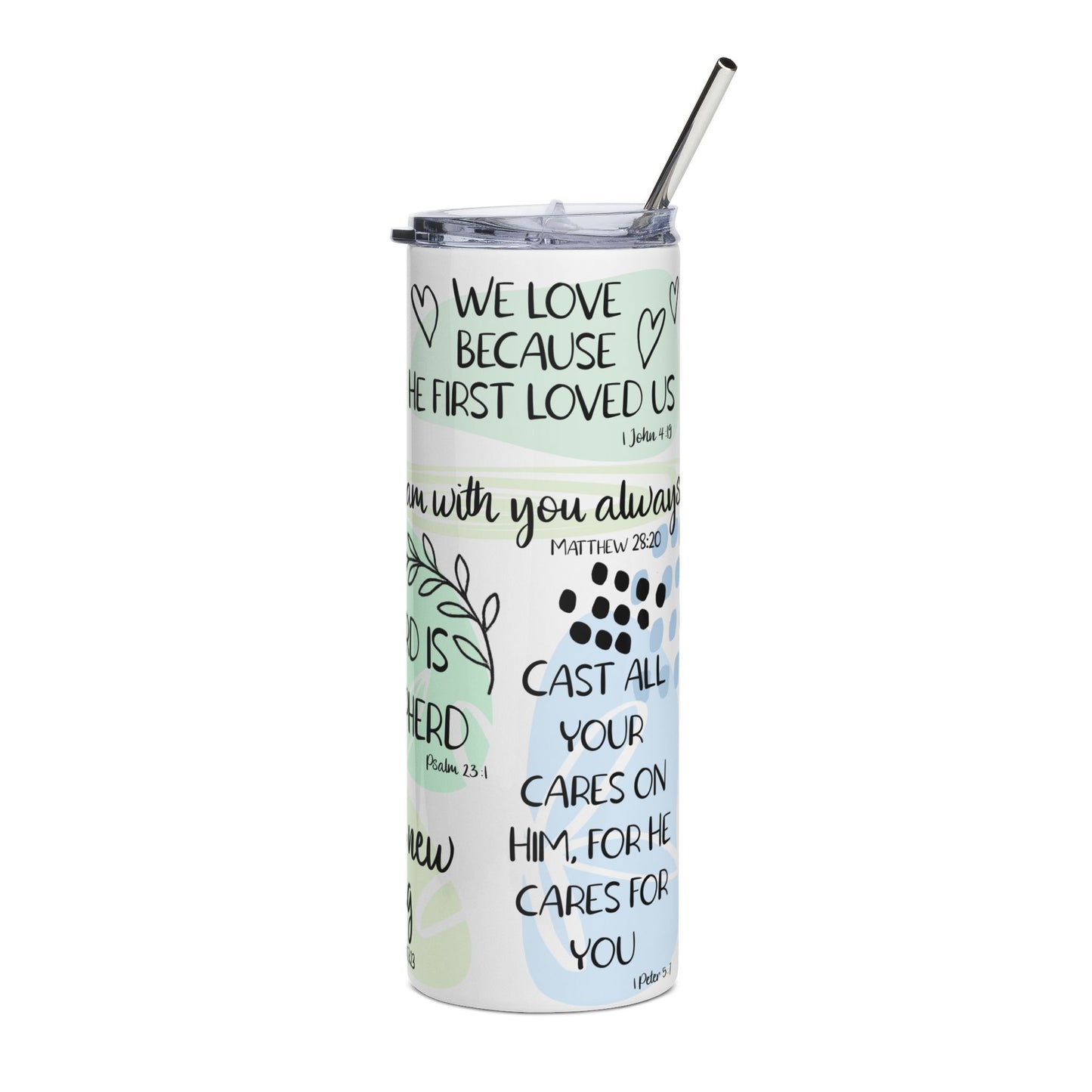 The Lord Is My Shepherd Stainless Steel Tumbler 20oz Christian Travel Mug
