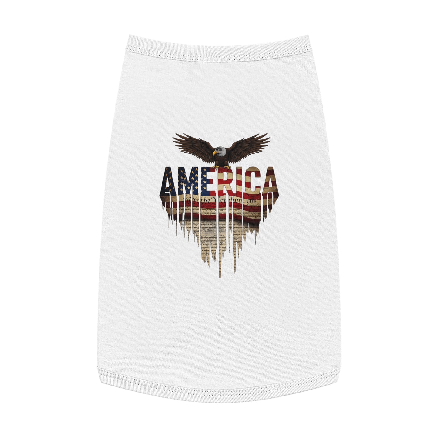Patriotic Pet Tank Top – American Flag & Bald Eagle Dog Shirt
