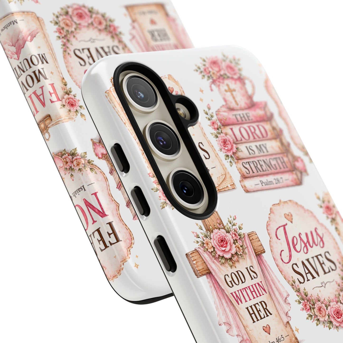 Faith Phone Case — 'Jesus Saves' Floral Christian Scripture iPhone Case