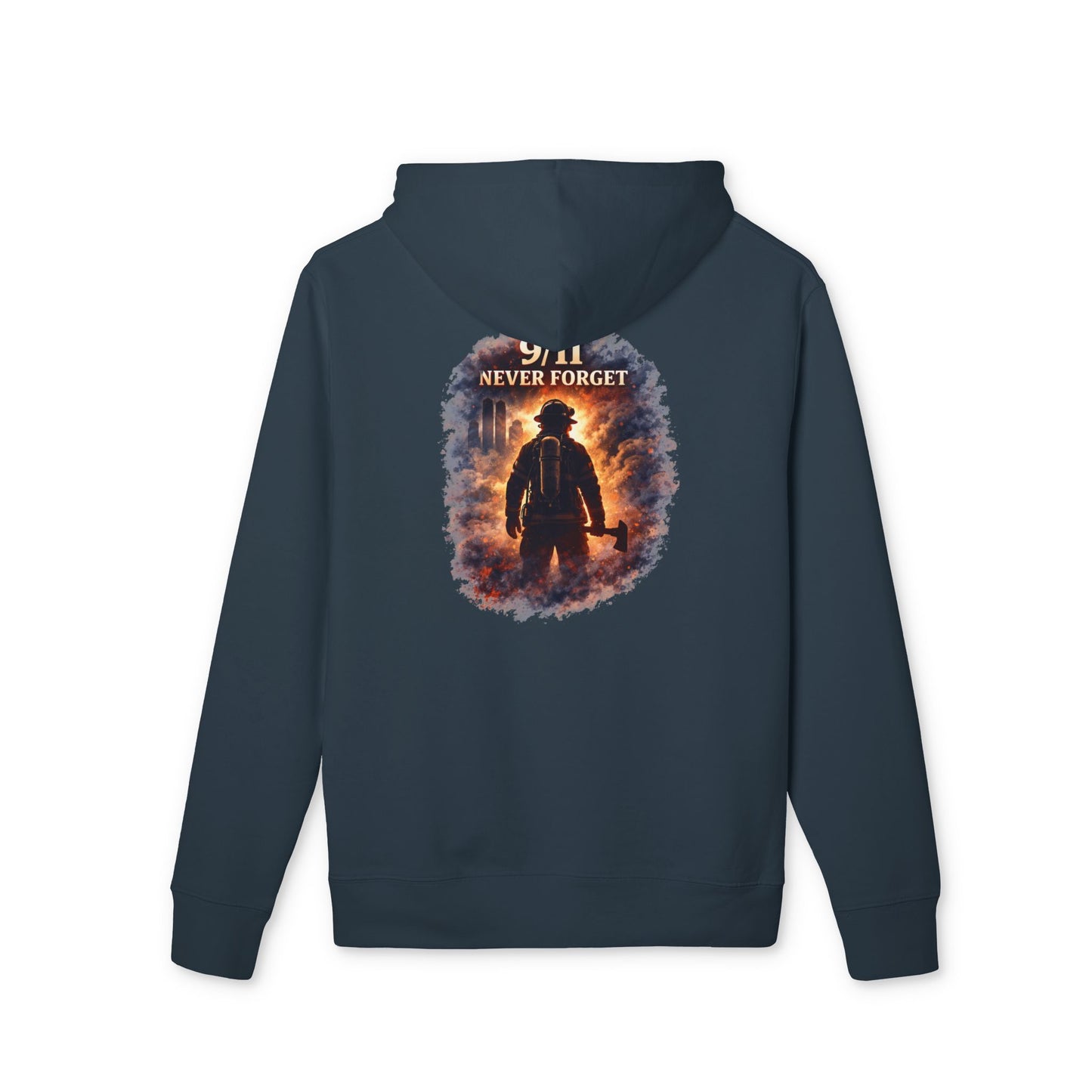 9/11 Never Forget Hoodie — Firefighter Tribute Pullover