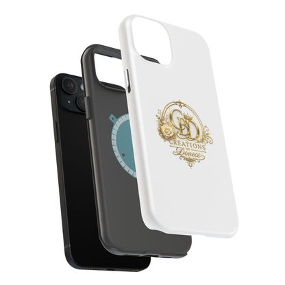 Magnetic Impact-Resistant Phone Case — Gold Floral Crest Logo