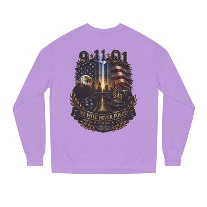 9/11 Remembrance Crewneck Sweatshirt — We Will Never Forget Memorial Tee