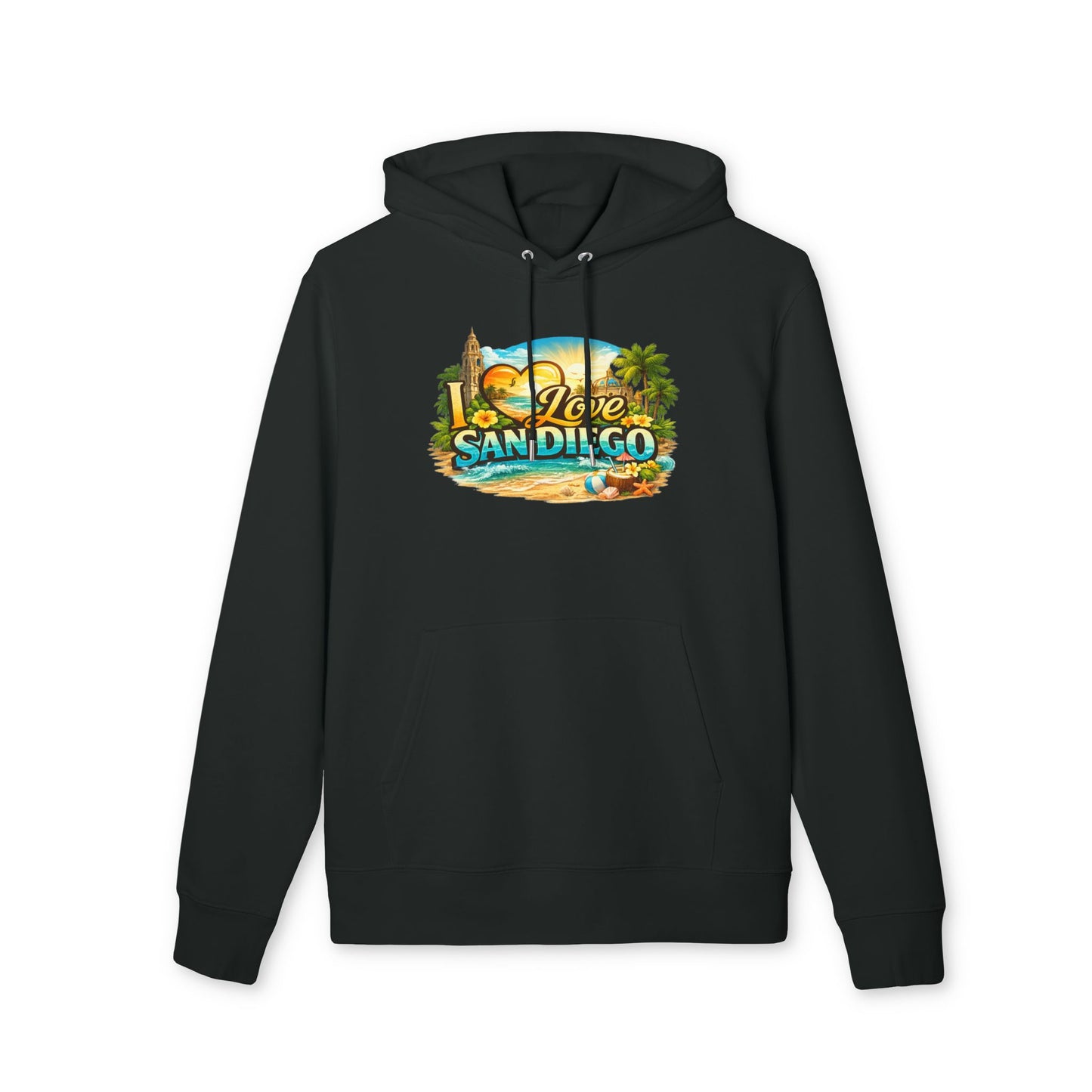 San Diego Beach Hoodie – 'Love San Diego' Vintage Coastal Sweatshirt