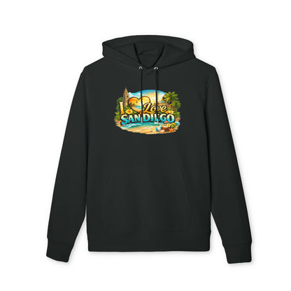 San Diego Beach Hoodie – 'Love San Diego' Vintage Coastal Sweatshirt