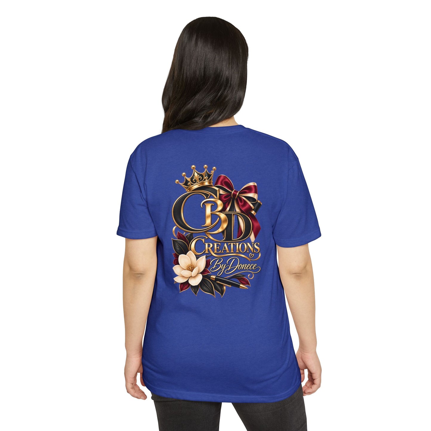 Graphic T-Shirt — "CBD Creations By Dawna" Gold Crown Floral Design
