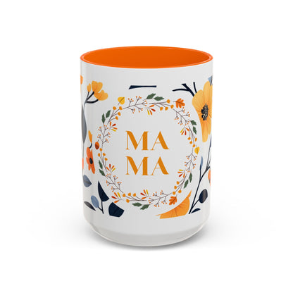Mama Floral Accent Coffee Mug — Yellow Flower Mother's Day Gift (11/15oz)