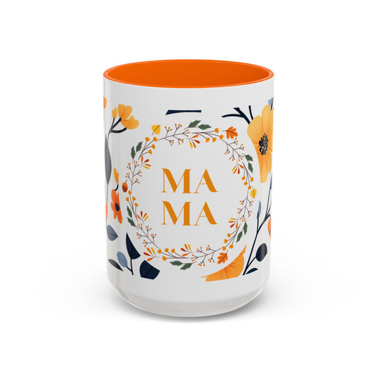 Mama Floral Accent Coffee Mug — Yellow Flower Mother's Day Gift (11/15oz)