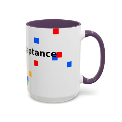 Autism Acceptance Accent Coffee Mug – Colorful Puzzle Square Design (11/15 oz)