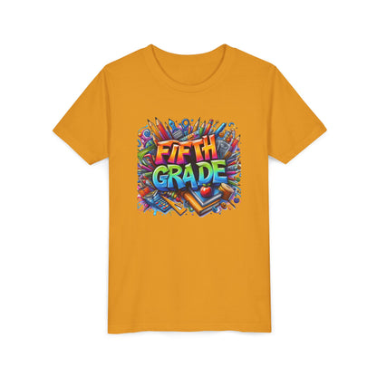 Fifth Grade Kid's Tee - Colorful School Supplies Back to School T-Shirt