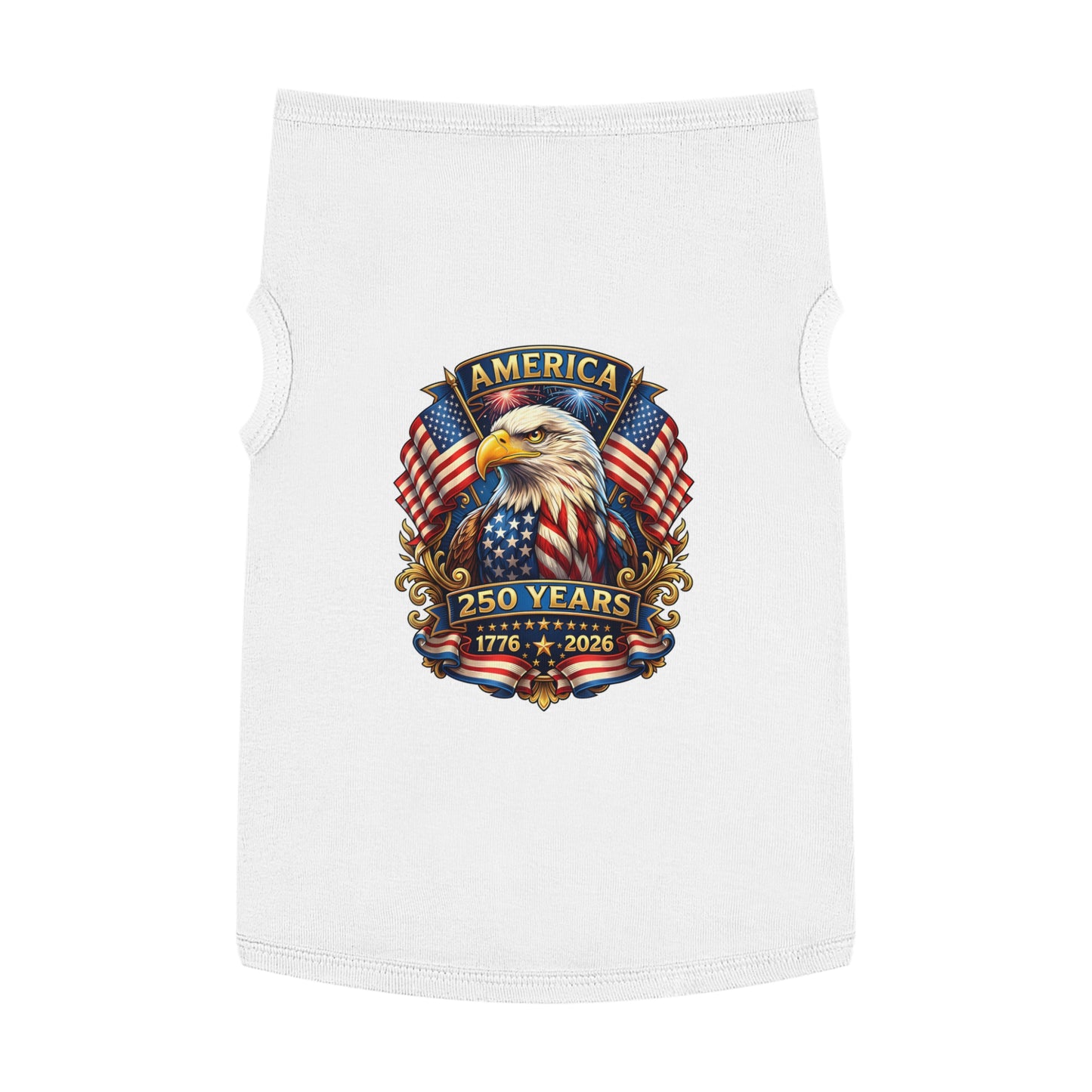 Patriotic Eagle Pet Tank Top – America 250 Years 1776-2026 Dog Shirt
