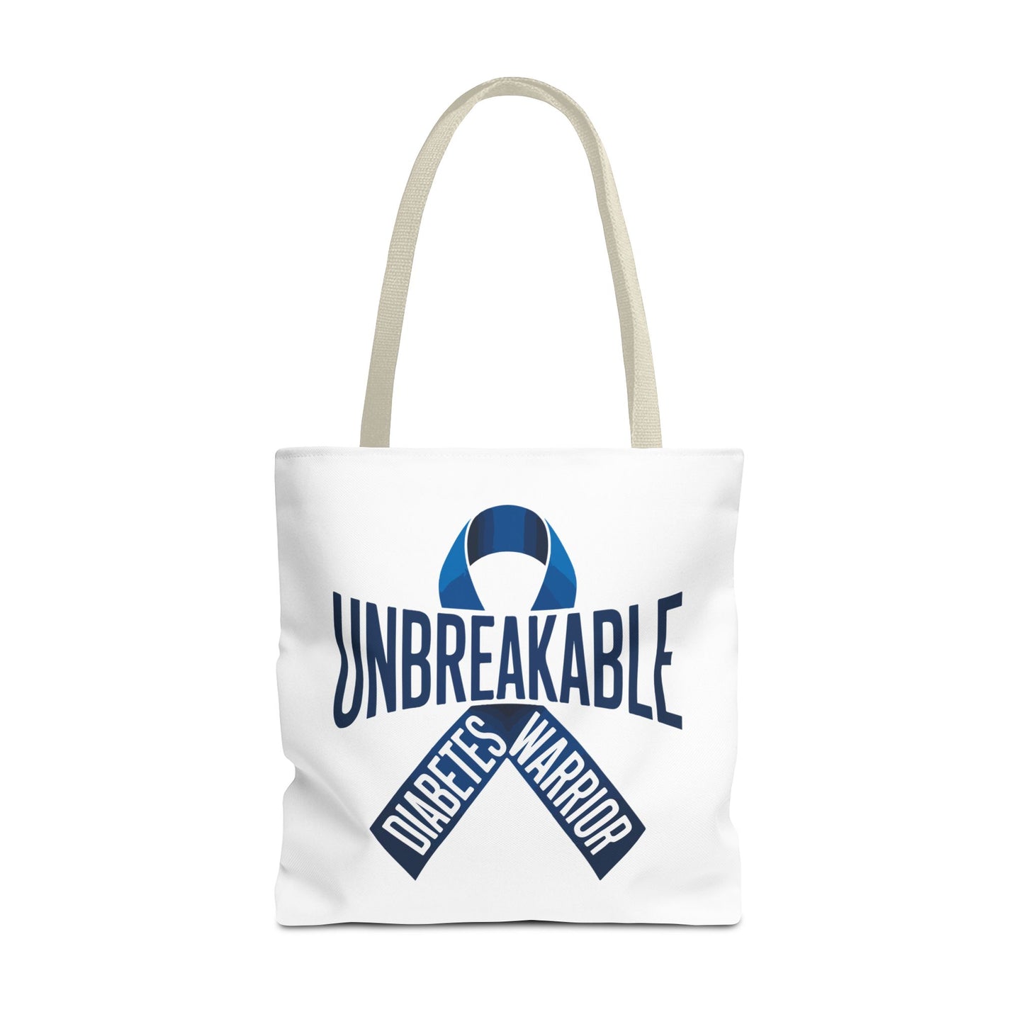 Diabetes Warrior Unbreakable Tote Bag – Blue Awareness Ribbon All-Over Print