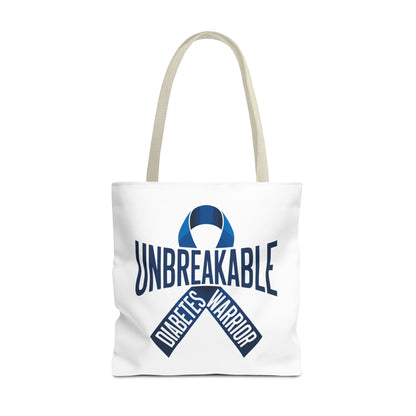 Diabetes Warrior Unbreakable Tote Bag – Blue Awareness Ribbon All-Over Print