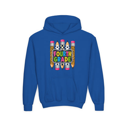 Fourth Grade Kids Hoodie — Colorful Pencil School Sweatshirt