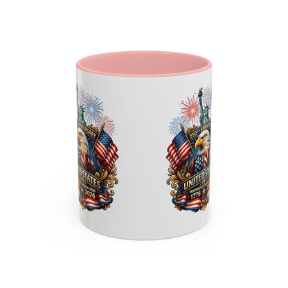 Patriotic Coffee Mug — United States 250th Anniversary Eagle & Fireworks (11/15oz)