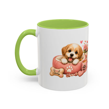 Cute Puppy Coffee Mug — Adorable 'Good Girl' Dog Design, Accent 11/15oz