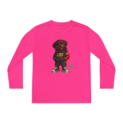 Kids Long Sleeve Tee — Rasta Teddy 'Black Excellence' Graphic