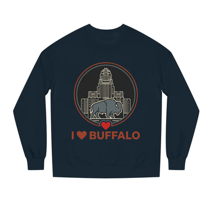 I  Buffalo Sweatshirt — Buffalo Skyline & Bison Graphic Crewneck