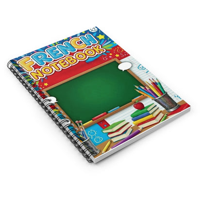 French Notebook — Spiral Ruled School Notebook for Kids