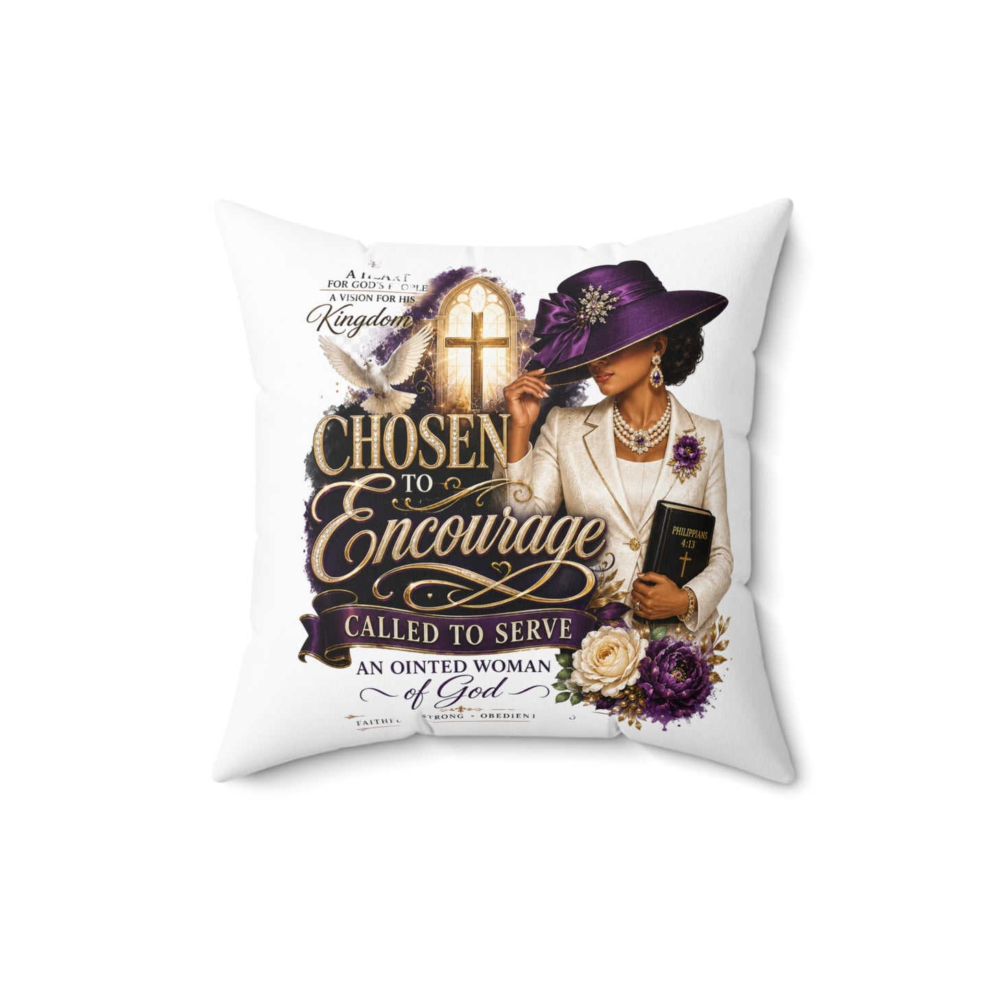 Christian Decorative Pillow — "Chosen to Encourage" Church Ladies Accent Pillow