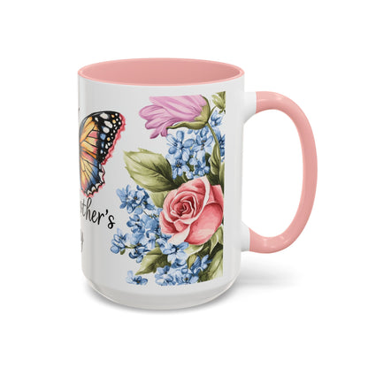 Mother's Day Butterfly Floral Coffee Mug – "Happy Mother's Day" Accent Mug (11/15 oz)
