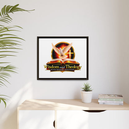 Framed Canvas Print — "Wisdom and Theology" Dove & Bible Wall Art