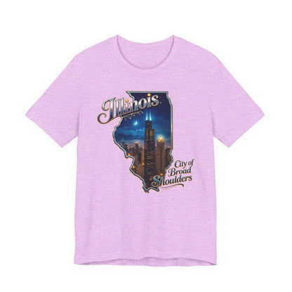 Illinois State Tee — 'City of Broad Shoulders' Chicago Skyline T-Shirt