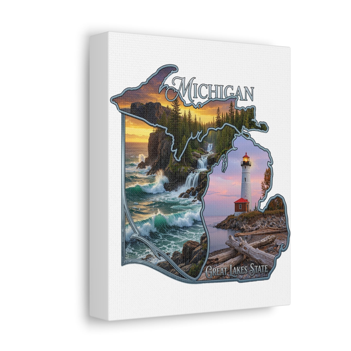 Michigan Scenic Canvas Print — Great Lakes Lighthouse Wall Art