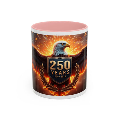250 Years Eagle Coffee Mug — Patriotic Anniversary Ceramic Accent Mug (11/15oz)
