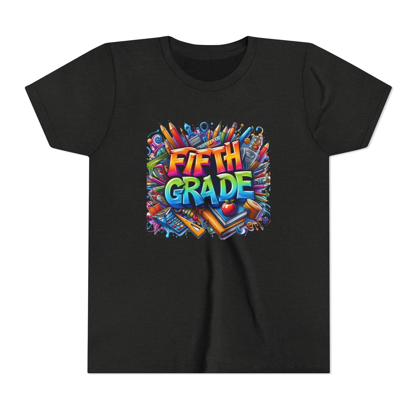 Fifth Grade Kid's Tee - Colorful School Supplies Back to School T-Shirt
