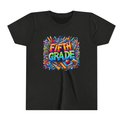 Fifth Grade Kid's Tee - Colorful School Supplies Back to School T-Shirt