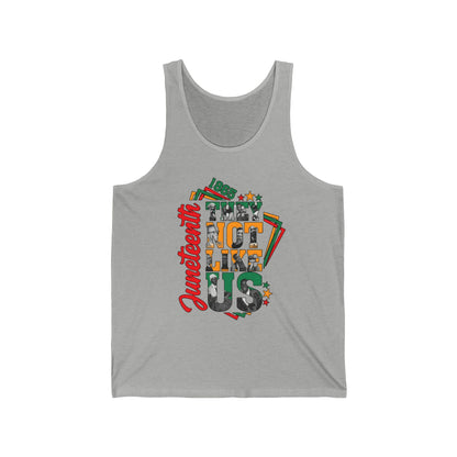 Juneteenth 'Not Like Us' Graphic Tank Top – Black History Celebration Vest