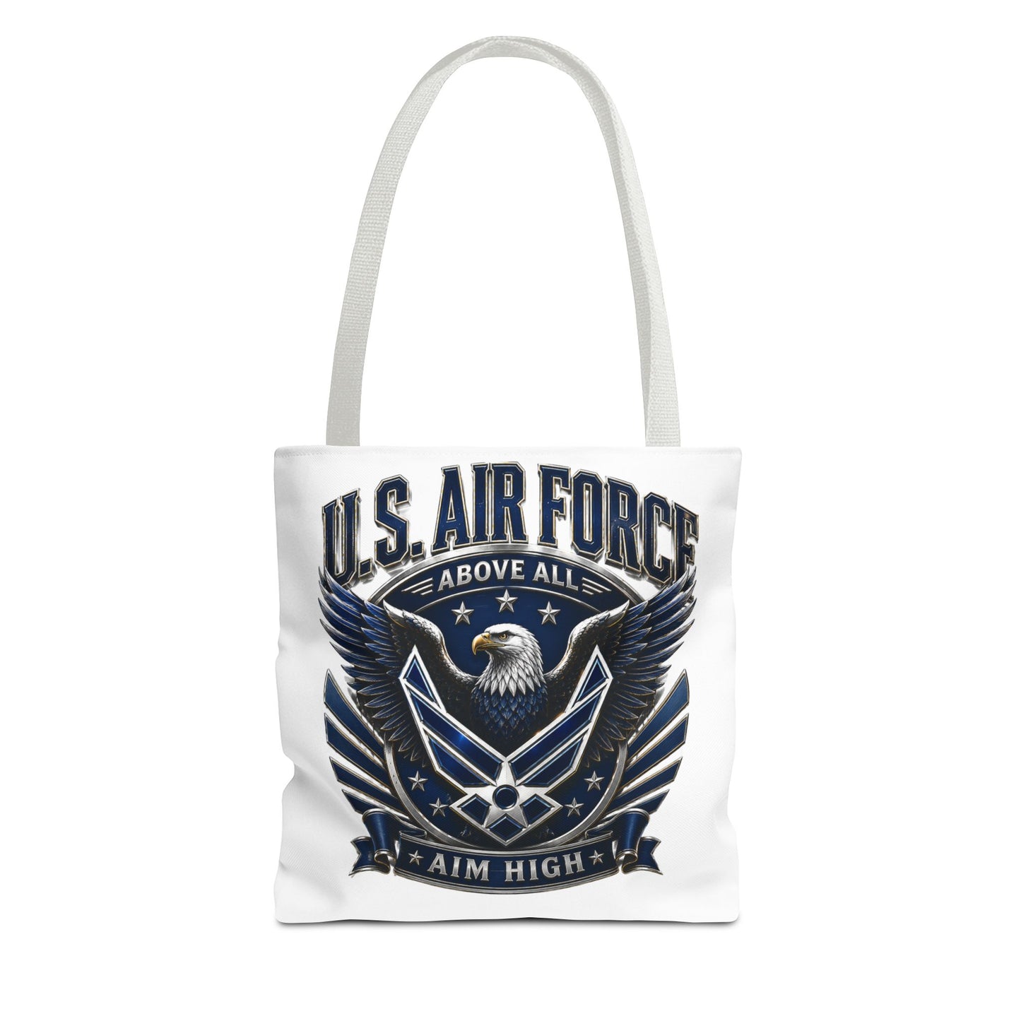 U.S. Air Force Eagle Tote Bag - "Aim High" Military Canvas Tote
