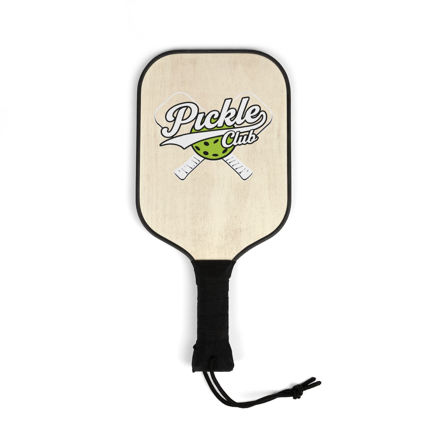 Pickle Club Pickleball Paddle Set — Retro Wood Grain Pickleball Kit (2 Paddles + 2 Balls)