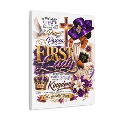 First Lady Faith Canvas - Christian Woman Inspirational Wall Art