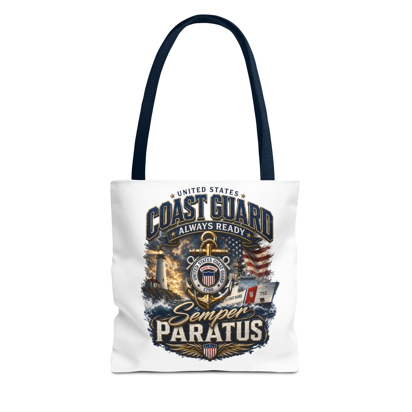Coast Guard Semper Paratus Tote Bag – U.S. Coast Guard Patriotic Beach & Everyday Carry